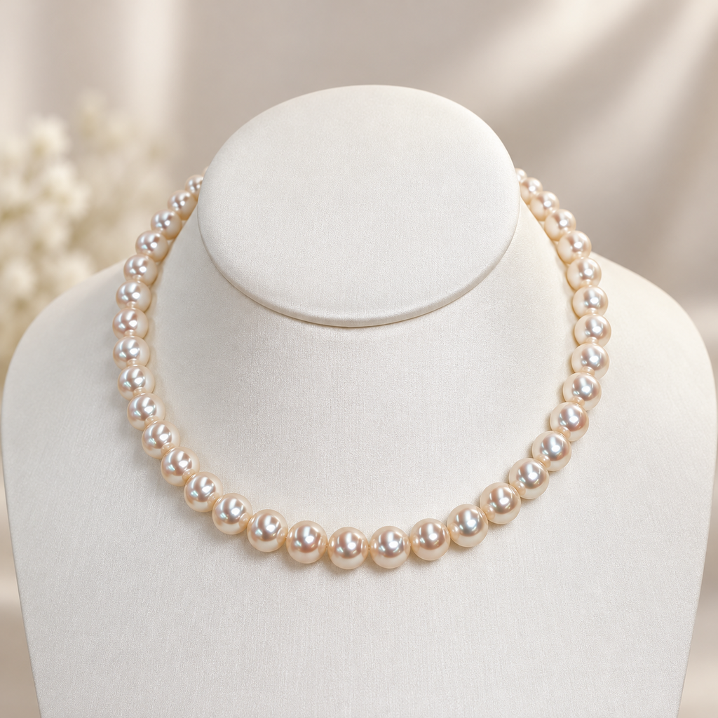Akoya pearl necklace modeled on original wearer